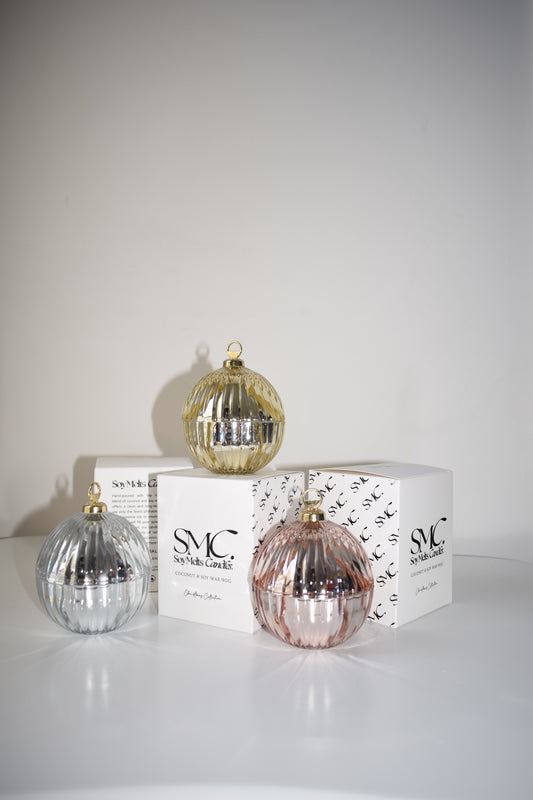Silver Incense Bauble Candle 90g